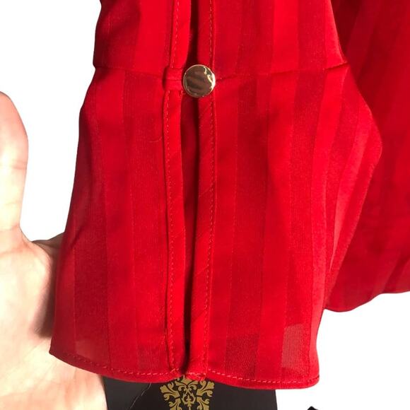 Fortune + Ivy SMALL Stitch Fix Semi-Sheer Stripe Front Tie Wrap Blouse NWT - Picture 4 of 7